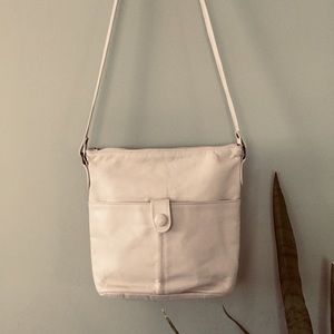 Vintage Toni Genuine Leather Cream Crossbody Bag